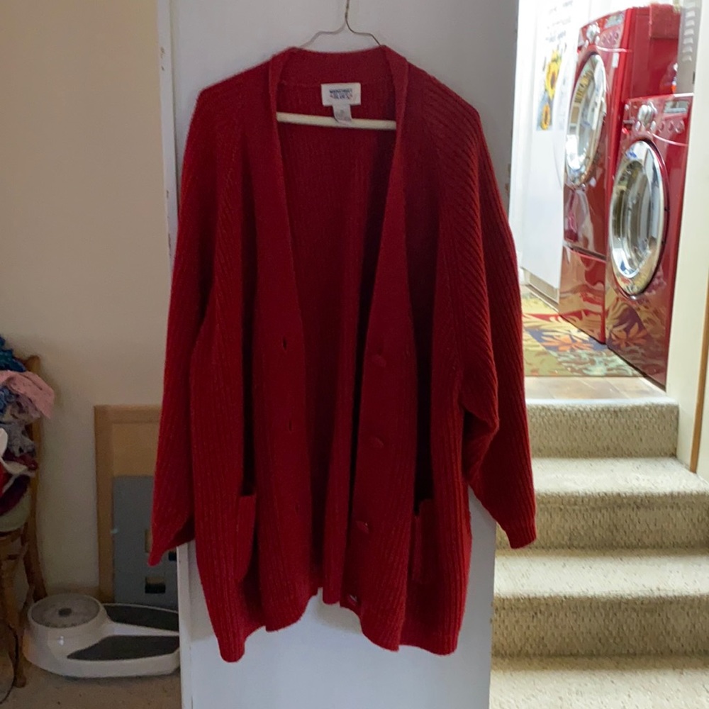 Women’s Main Street Blues 3X red cardigan